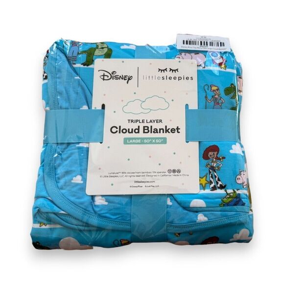 Little Sleepies Disney Pixar Toy Story Pals Cloud Blanket Blue Large NIB - Picture 2 of 2